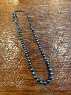 Classic Hematite Beaded Necklace - Timeless Dark Gray Style